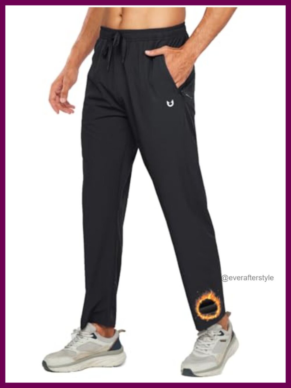 Men's Fleece Lined Sweatpants Winter Warm Athletic Pants Straight Leg Zip